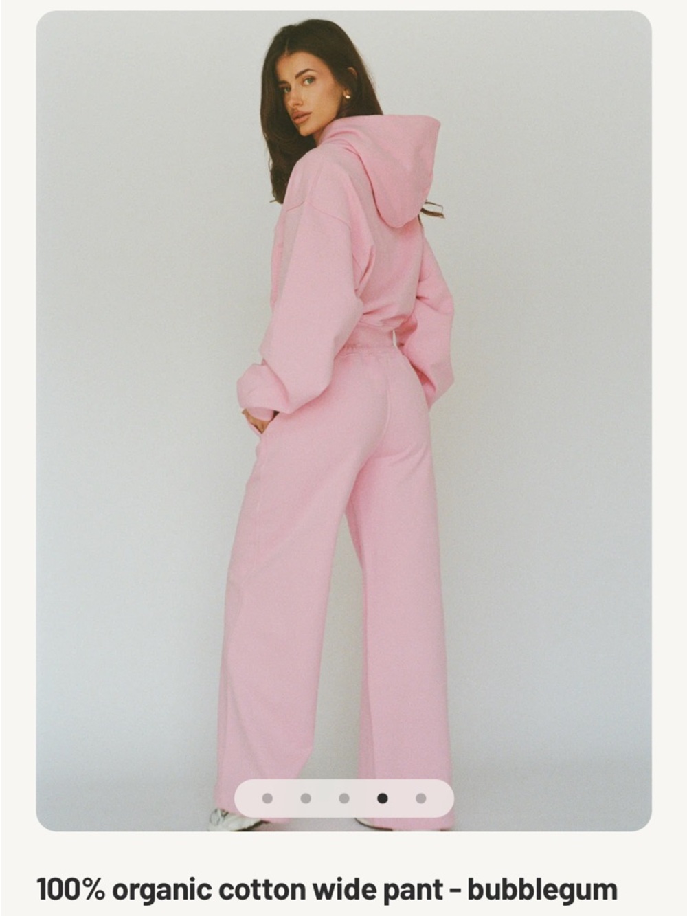 NWT Layere Organic Cotton Wide leg sweatpants- Bubble Gum